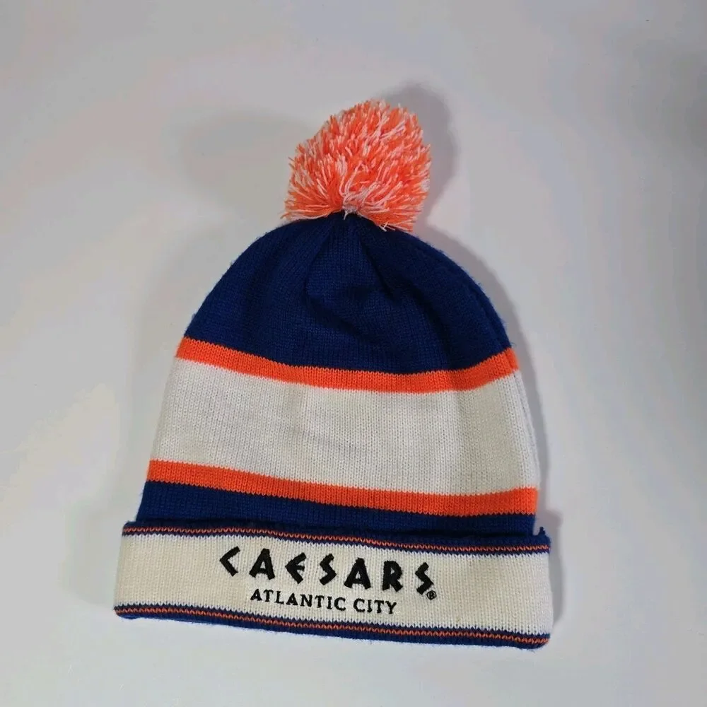 New York Mets Winter Pom Beanie Caesars Atlantic City Ad (Adult Sized)